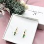 Emerald Hoop Earrings Gift For Her May Birthday, thumbnail 2 of 6