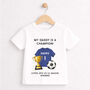 Personalised Daddy Football Champion Baby Outfit, thumbnail 4 of 8