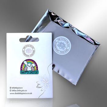 Happy Easter Bunny Paws Rainbow Enamel Pin, 5 of 8