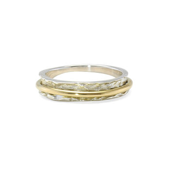 Dainty Silver And Brass Spinner Ring, 2 of 6