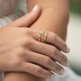 Gold Plated Lightning Bolt Stacking Ring, thumbnail 1 of 7