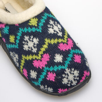 Heidi Navy Nordic Women's Slippers Indoor/Garden Shoes, 5 of 11