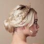 Wedding Tiara With Ivory Crystals And Flowers Coraline, thumbnail 11 of 11