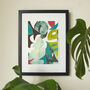 Green Tropical Leaves Abstract Collage Print A4 A2, thumbnail 4 of 5