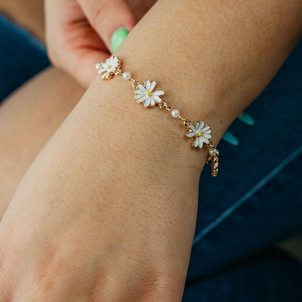 Adjustable Indie Boho Daisy Sun Flower Charms Bracelet, 1 of 5