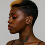 Heart Hoop Gold Plated Silver Ear Cuff Earrings, thumbnail 1 of 6