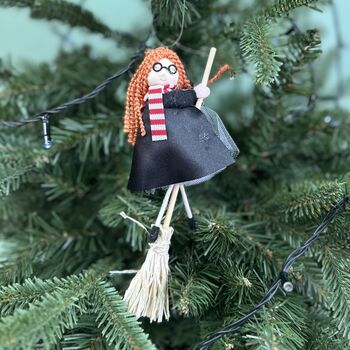 Personalised Witch Christmas Bauble, 2 of 4