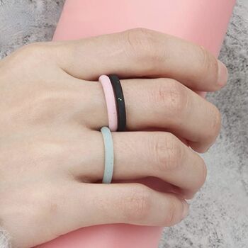 Handmade Thin Silicone Stackable Women's Ring, 2 of 8