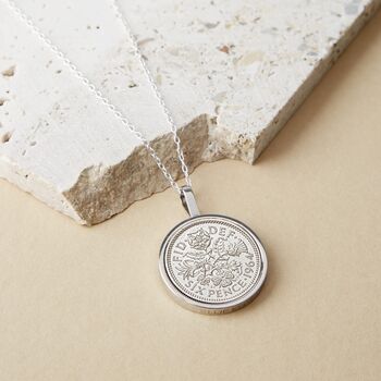 Sixpence 1964 60th Birthday Coin Necklace, 3 of 12
