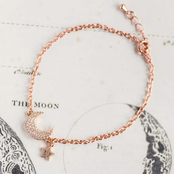 Pave Moon And Star Charm Bracelet, 5 of 10