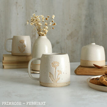 Birthflower Handmade Stoneware Mugs, 4 of 12