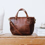 Leather Handbag, Crossbody Shoulder Bag Brown, thumbnail 1 of 7