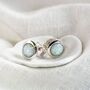 Round White Opal Silver Stud Earrings, thumbnail 1 of 10