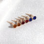 9ct Gold Andralok Stud Earrings With 3mm Crystal, thumbnail 7 of 10