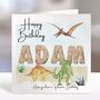 Dinosaur Birthday Card, thumbnail 1 of 4