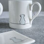 Sitting Dog Mug, Light Grey, Fine Bone China, thumbnail 3 of 7