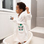 Toddler Hooded Bathrobe With Embroidered Turtle, thumbnail 3 of 5