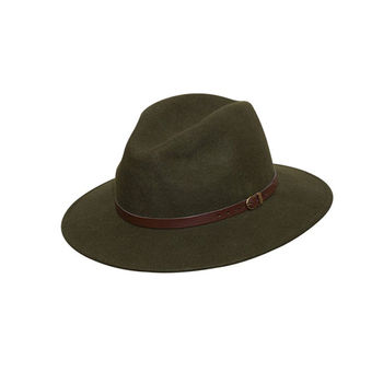 Olive Wool Felt Belted Hat, 5 of 7