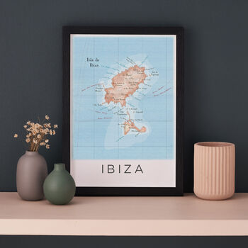 Framed And Personalised Ibiza Map Print, 4 of 7