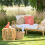 Striped Natural And Orange Plaited Jute Beach Bag, thumbnail 3 of 6