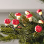 20 LED Warm White Toadstool Mushroom Battery Operated String Fairy Lights With Timer 190cm, thumbnail 1 of 3