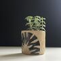 Carved Ceramic Tumbler Plant Pots In Abstract Neutrals, thumbnail 1 of 7
