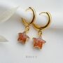 Sunstone Star Hoop Earrings, thumbnail 1 of 9