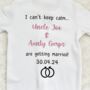I Cant Keep Calm Aunt Uncle Are Getting Married Babygro, thumbnail 5 of 5