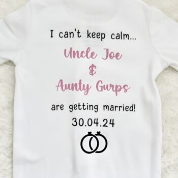 I Cant Keep Calm Aunt Uncle Are Getting Married Babygro, 5 of 5
