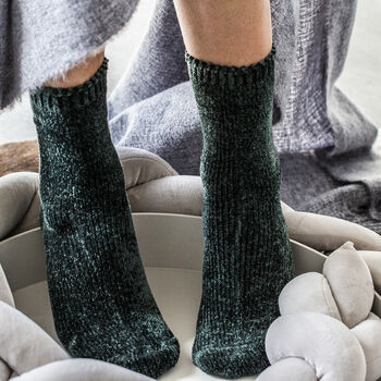 Chenille Knitted House Socks, 2 of 11
