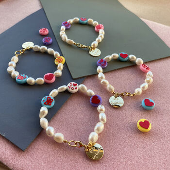Handmade Freshwater Pearl Love Heart Bracelet, 3 of 11