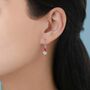 Mismatched Gnome And Mushroom Drop Hook Earrings In Sterling Silver With Hand Painted Enamel, thumbnail 4 of 7