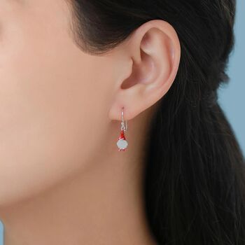 Mismatched Gnome And Mushroom Drop Hook Earrings In Sterling Silver With Hand Painted Enamel, 4 of 7