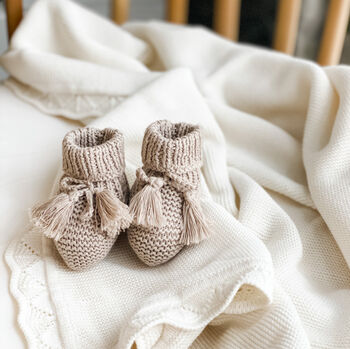 Organic Cotton Baby Booties, 2 of 4
