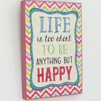 Vintage Be Happy Wall Sign, 2 of 3