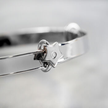 Child's Sterling Silver Expanding Bangle With Star, 5 of 5