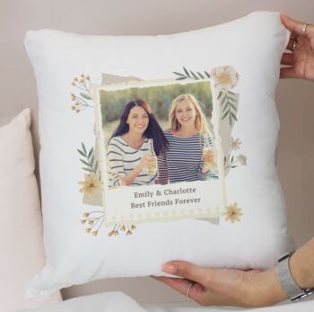 Personalised Wild Flowers Photo Upload Cushion, 2 of 4