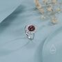 Sterling Silver Vintage Inspired Dark Garnet Cz Ring, thumbnail 8 of 12