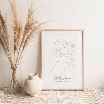 Personalised Baby Portrait Line Drawing, 2 of 8