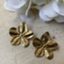 18 K Gold Plated Gold Flower Earrings, thumbnail 2 of 6