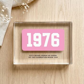 Personalised Year Milestone Giant Crystal Block | Birthday Or Anniversary Gift, 7 of 10
