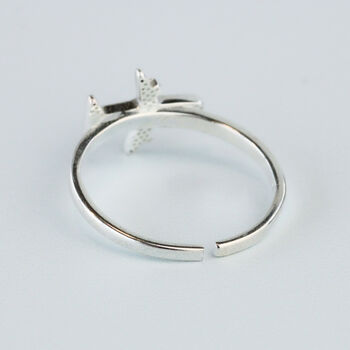 Sterling Silver Black Plane Adjustable Ring, 4 of 6