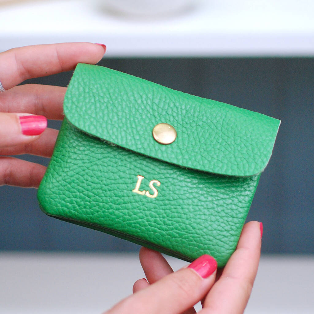 Monogram Personalised Small Leather Pocket Purse, 1 of 12