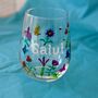 Hand Painted Botanical Salut Stemless Glass, thumbnail 4 of 5