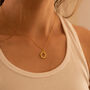 14 K Gold Plated Silver Circle Necklace For Women, thumbnail 4 of 10