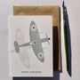 Spitfire Flying Happy Birthday Greeting Card, thumbnail 1 of 2