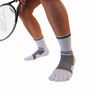 Sports Tennis Ankle White And Grey Toe Socks, thumbnail 2 of 4