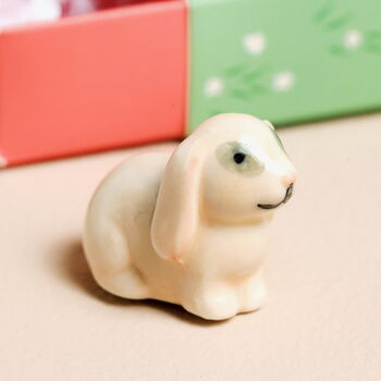 Tiny Matchbox Ceramic Bunny Token, 2 of 3
