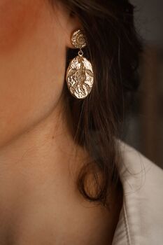 Sterling Silver/18ct Gold Plated Fossil Earrings, 2 of 7