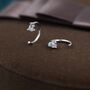 Cz Droplet Huggie Hoop Earrings In Sterling Silver Two, thumbnail 1 of 11